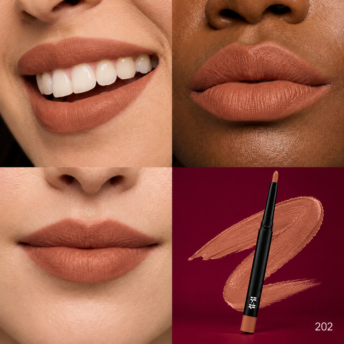 Lip Liner shade 202 on lips