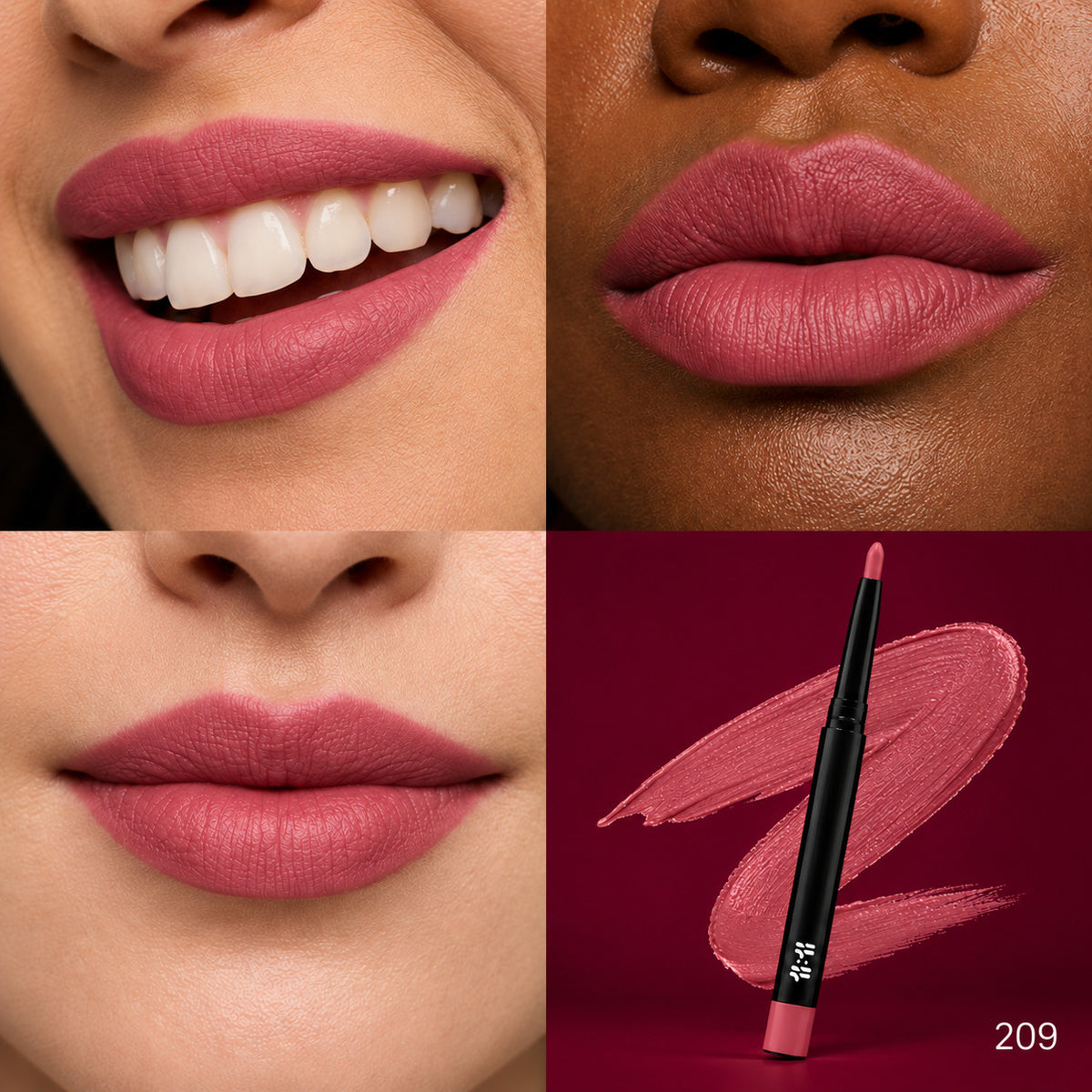Lip Liner shade 209 on lips