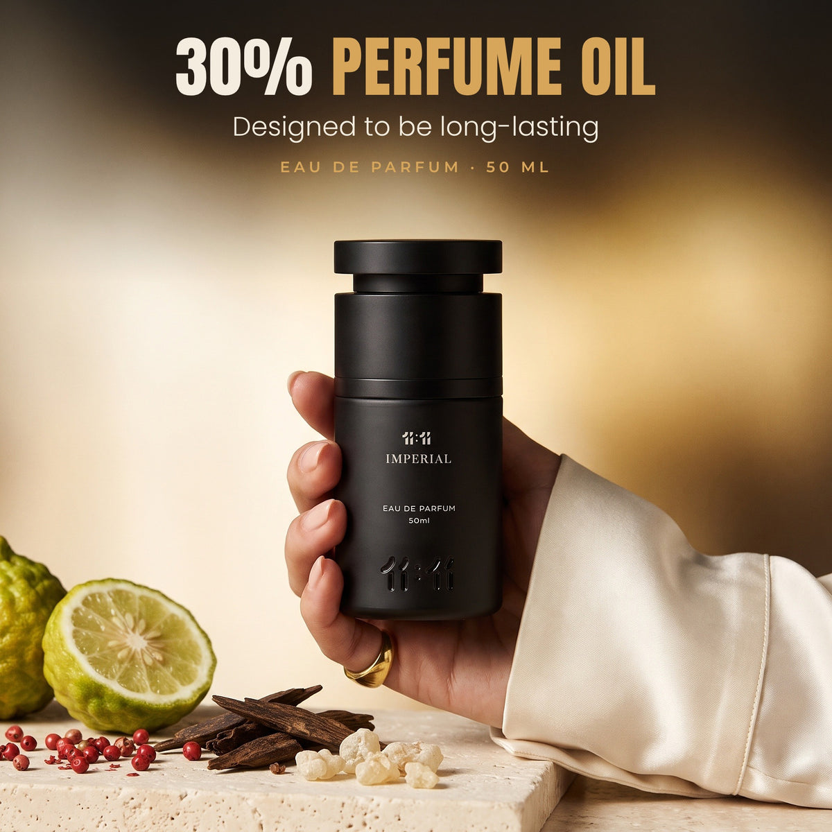 11:11 Imperial Eau de Parfum 50 ml with 30% perfume oil, designed to be long-lasting