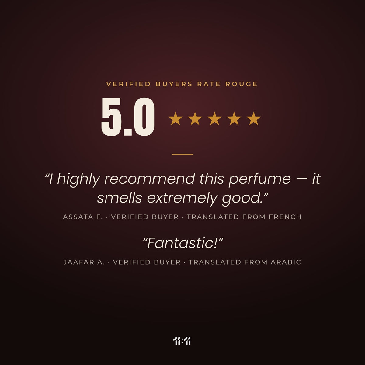 11:11 Rouge rated 5.0 by verified buyers