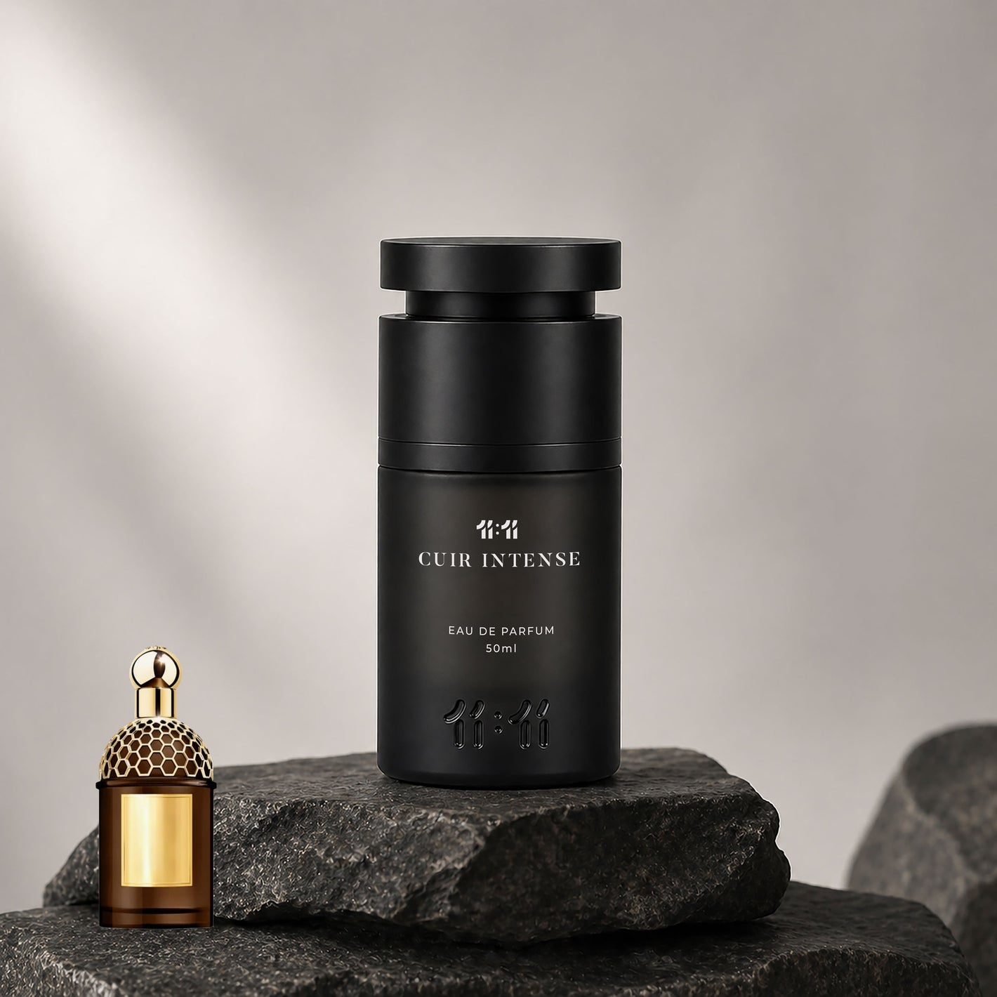 11 11 Cuir Intense Eau de Parfum 50ml — Leather Woody unisex perfume in matte black bottle | 11:11 Perfume UAE