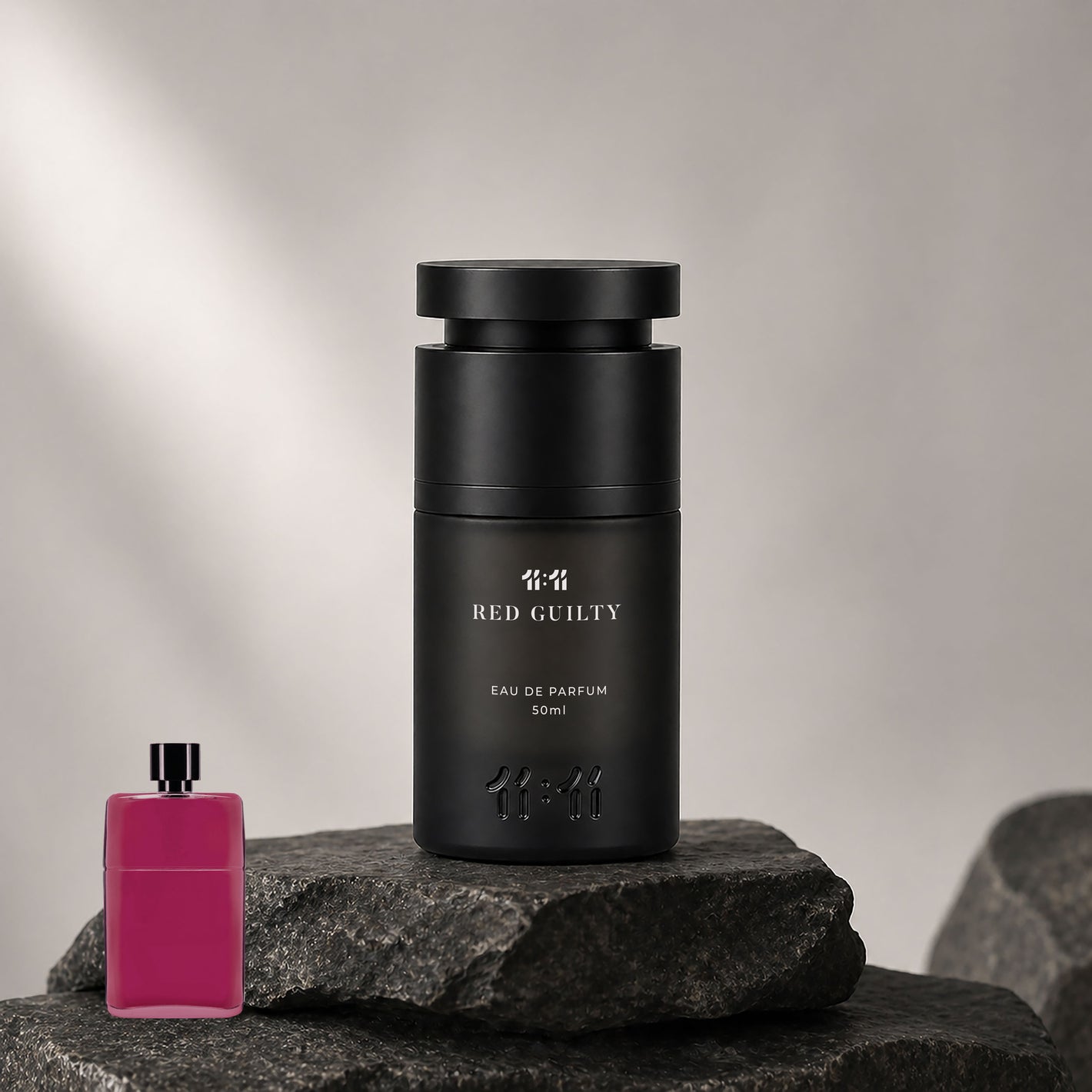 11 11 Red Guilty Eau de Parfum 50ml — Earthy and Woody men's perfume in matte black bottle | 11:11 Perfume UAE