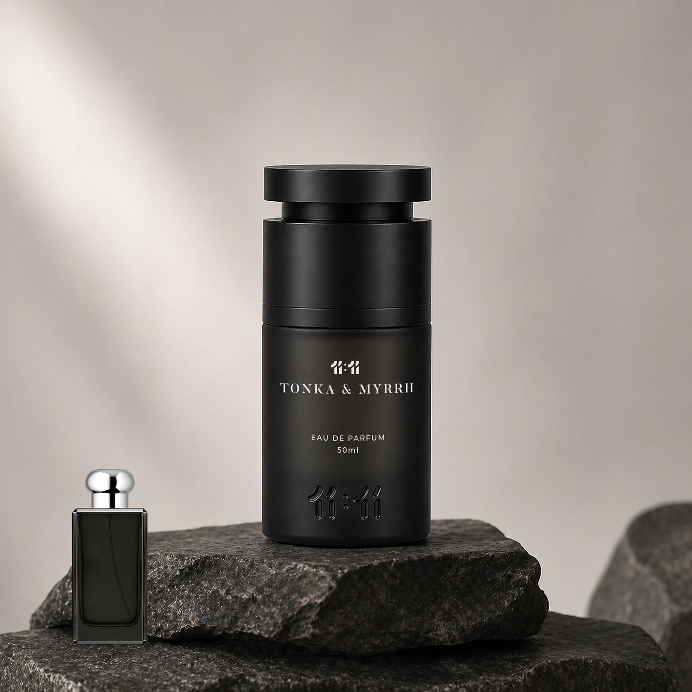 11 11 Tonka & Myrrh Eau de Parfum 50ml — Warm and Spicy unisex perfume in matte black bottle | 11:11 Perfume UAE